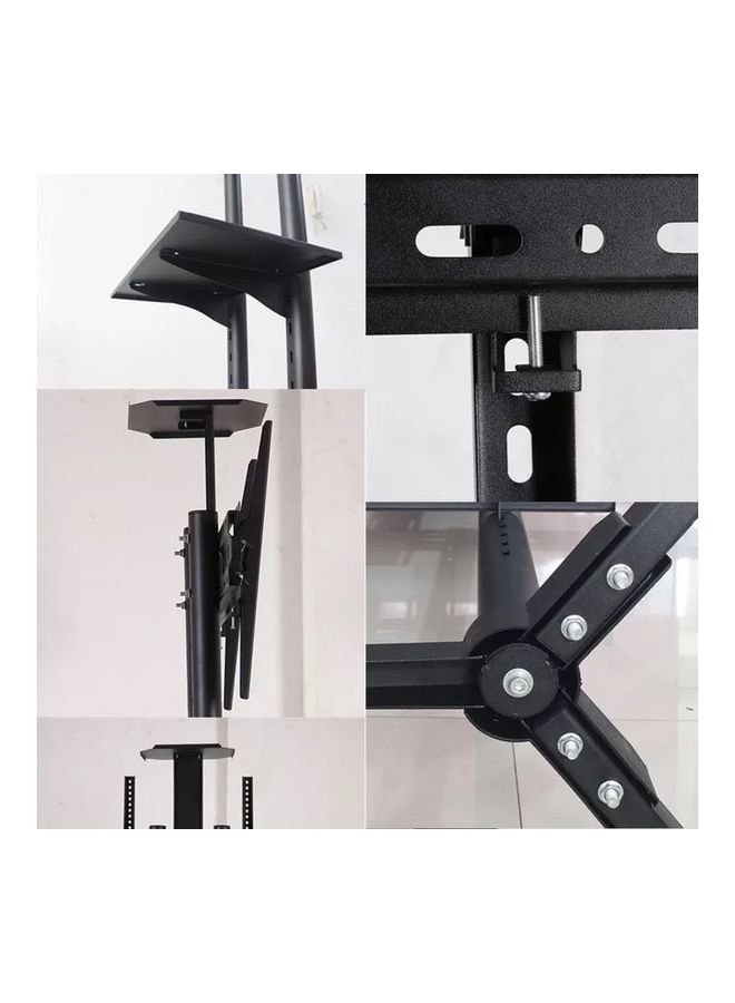 fashionhome Rolling TV stand for 32 to 65 LCD LED Plasma Flat Panel Screen with Wheels Black - Image 3