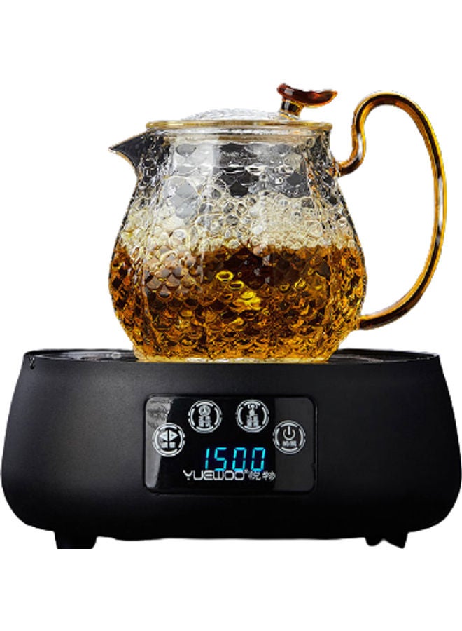 5-Piece Borosilicate Pressed Coffee Server And Cups Gold/Clear 98cm - Image 3