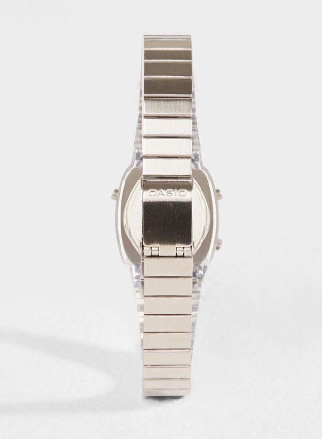 CASIO Women's Youth Digital Watch LA670WA-1DF - 30 mm - Silver - Image 5