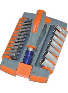 PRO-TECH 30-Piece Bits And Socket Screwdriver Set Orange/Grey/Silver  - Image 1
