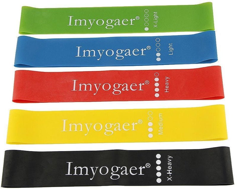 Generic Yoga Stretch Resistance Band Exercise Straps Resistance Loop Bands For Training Gym Yoga Pilates Abs Exercise Fitness Rehab Crossfit Pilates Calisthenics Set Of 5 2.4X7.4cm  - Image 2