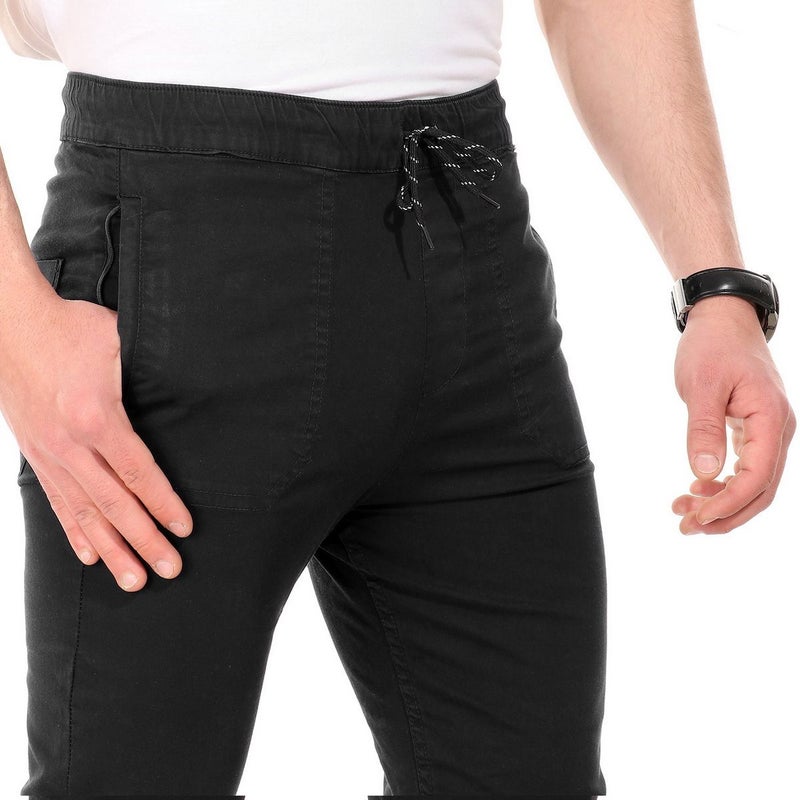 Side Zipped Pockets  Pants Black - v1619406059/N45896217V_4