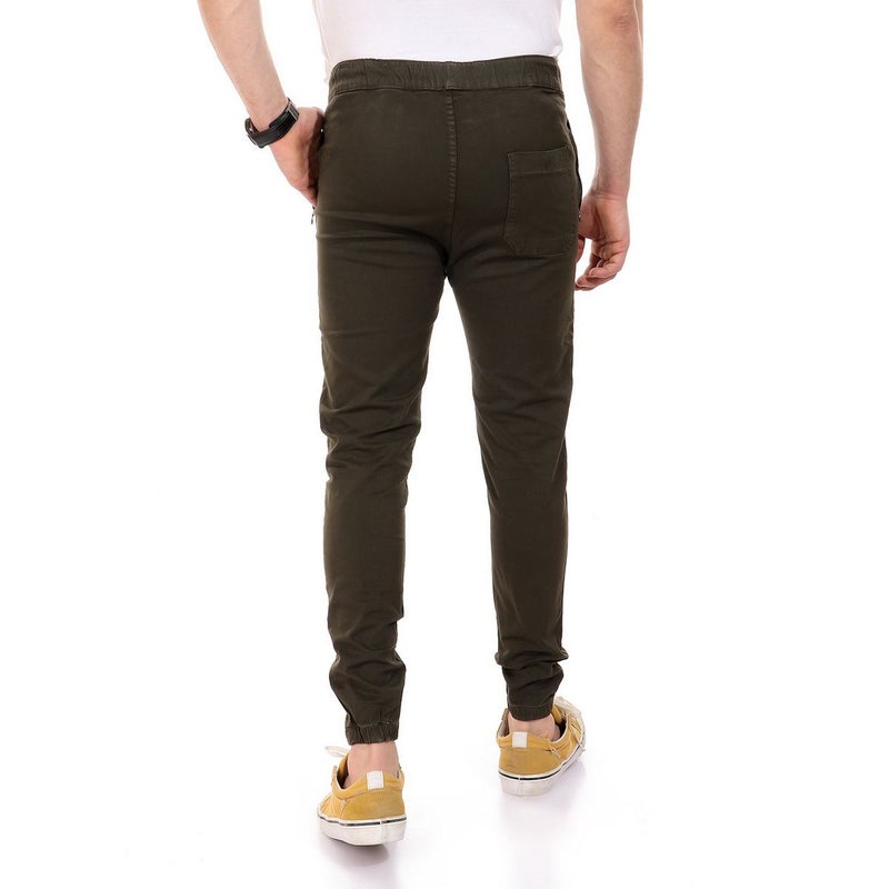 Side Zipped Pockets Pants Olive - v1619406059/N45896235V_3