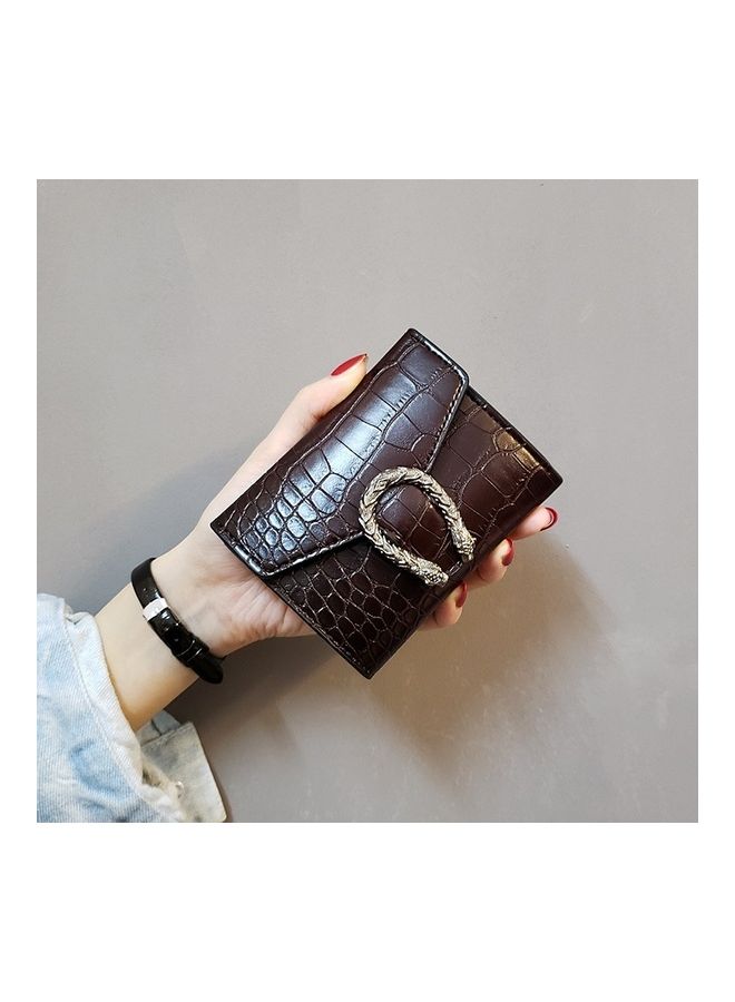 Crocodile Pattern Wallet Brown 
