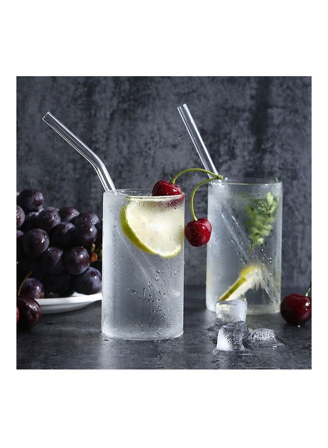 Generic - 4- Reusable Transparent Metal Drinking Straws Multicolour 20cm - Image 1