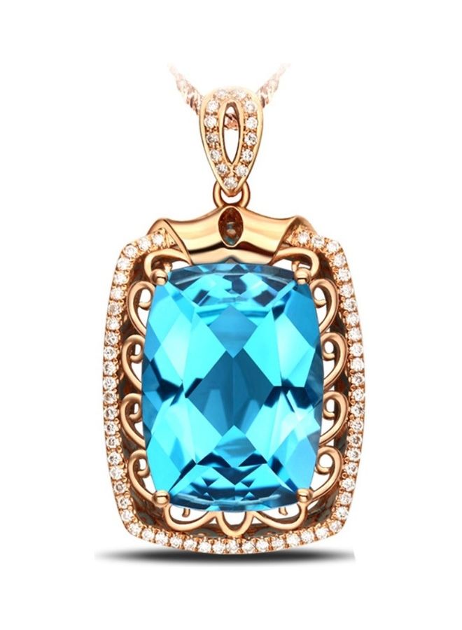 18k Rose Gold Imitation Diamond Necklace - Image 1