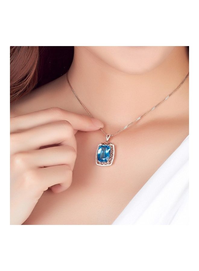 18k Rose Gold Imitation Diamond Necklace - Image 2