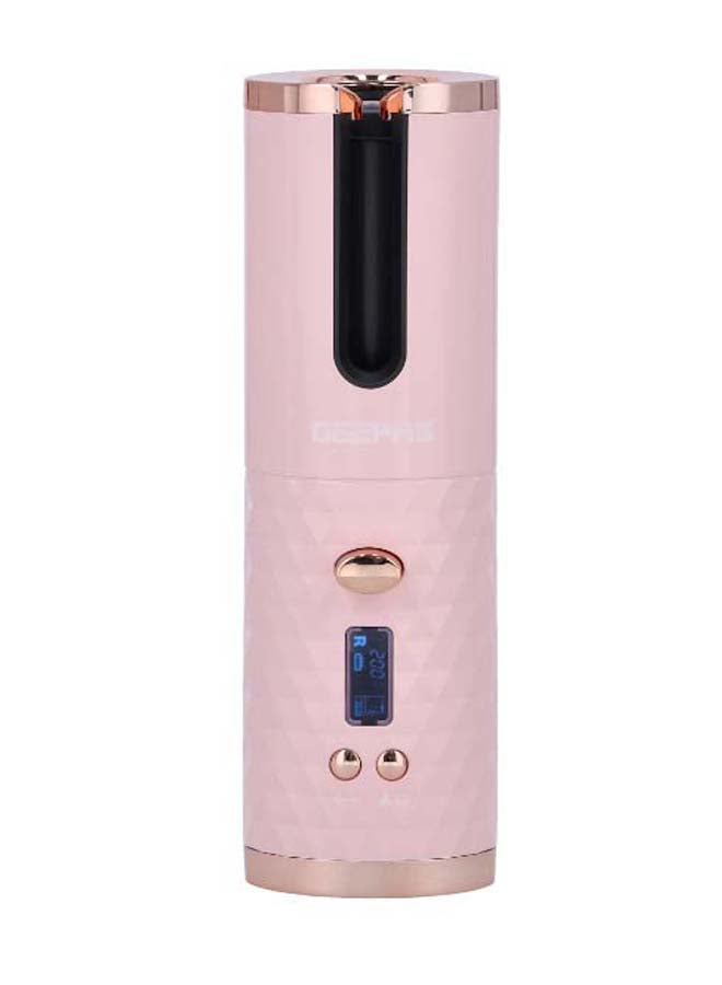 Geepas Wireless Automatic Hair Curler - Portable Electric Rotating with Heat Isolating Chamber, Temperature Control & Timer Settings, 2 Years Warranty Pink