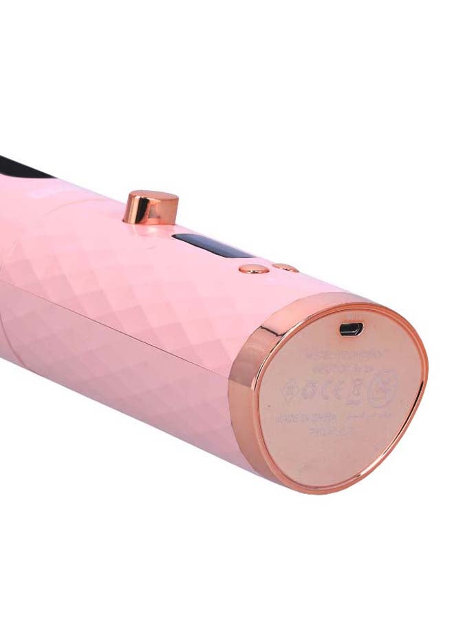 Geepas Wireless Automatic Hair Curler - Portable Electric Rotating with Heat Isolating Chamber, Temperature Control & Timer Settings, 2 Years Warranty Pink