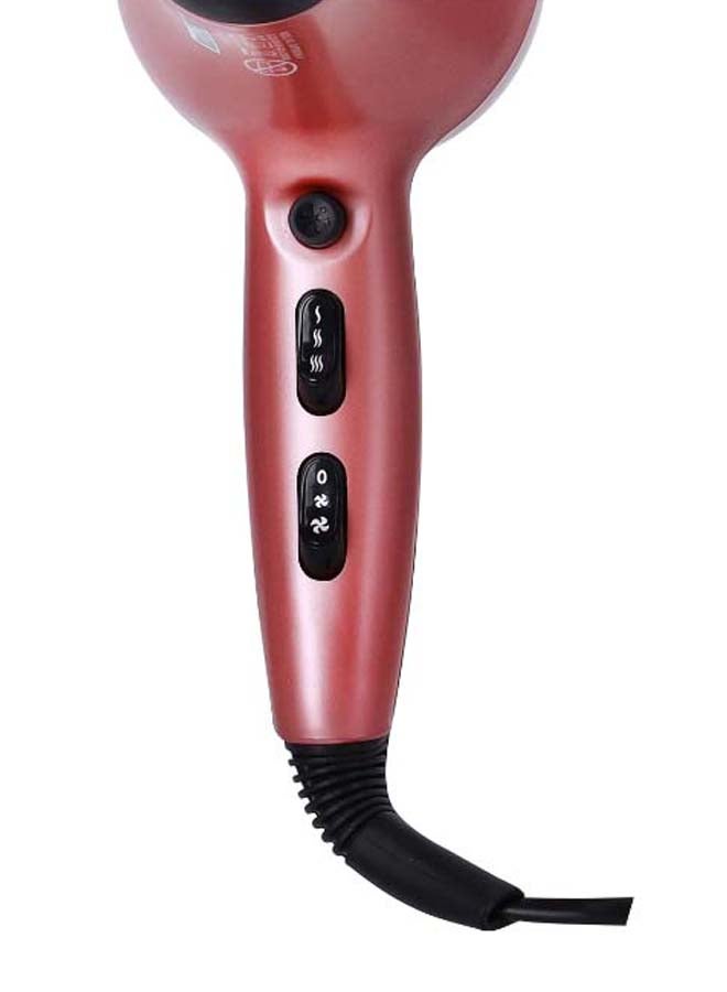 GEEPAS - Portable Hair Dressing Set with Adjustable Temperature Setting Hair Dryer Straightener Curler with Eva Bag Pink/Black 1200grams - Image 1