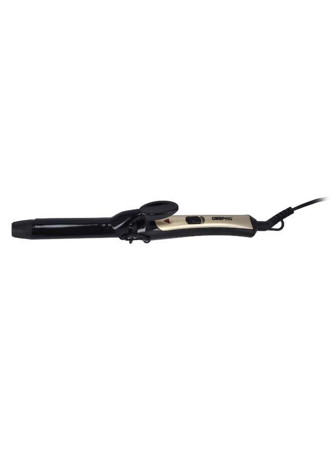 GEEPAS 3 In 1 Hair Styling Set 2200W - 2 Speed And 3 Heat Setting Curler, Ceramic Coating Plates Straightener With 25mm Hair Curler, Ideal Gift For Women Black/Gold 1200grams  - Image 3