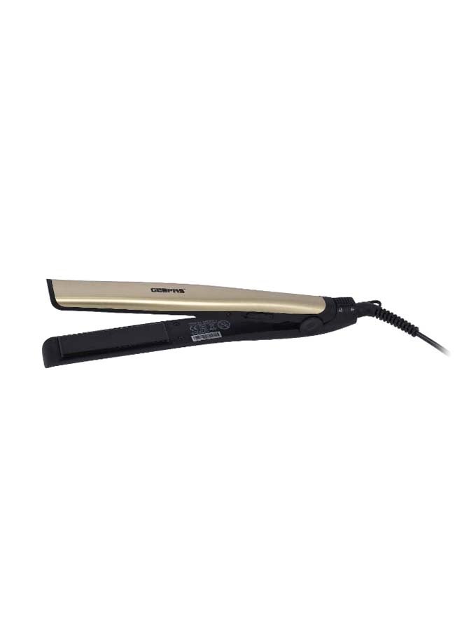 GEEPAS 3 In 1 Hair Styling Set 2200W - 2 Speed And 3 Heat Setting Curler, Ceramic Coating Plates Straightener With 25mm Hair Curler, Ideal Gift For Women Black/Gold 1200grams  - Image 4