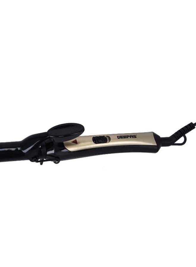 GEEPAS 3 In 1 Hair Styling Set 2200W - 2 Speed And 3 Heat Setting Curler, Ceramic Coating Plates Straightener With 25mm Hair Curler, Ideal Gift For Women Black/Gold 1200grams  - Image 5