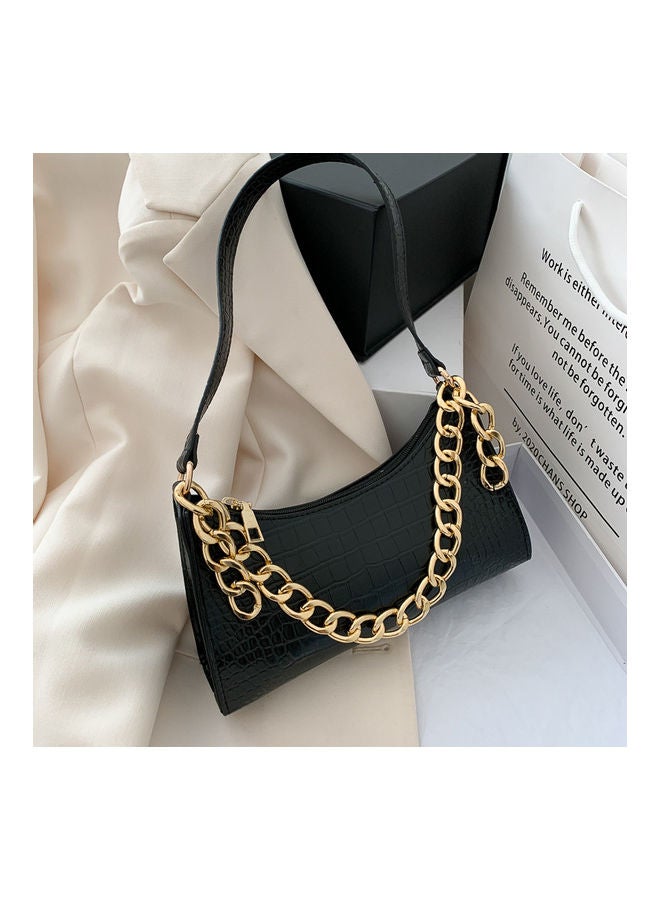 Women's Solid Color Fashion Underarm Single Bag Black  - Image 1