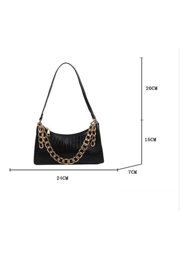 Women's Solid Color Fashion Underarm Single Bag Black  - Image 2