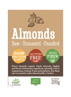 Spanish Organic Almonds 220grams - v1619418334/N46941352A_3