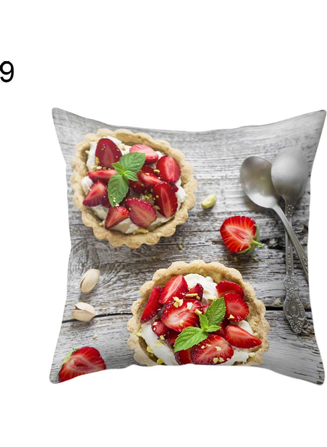 Breakfast Pie Printed Pillow Case polyester Multicolour 45 x 45cm 