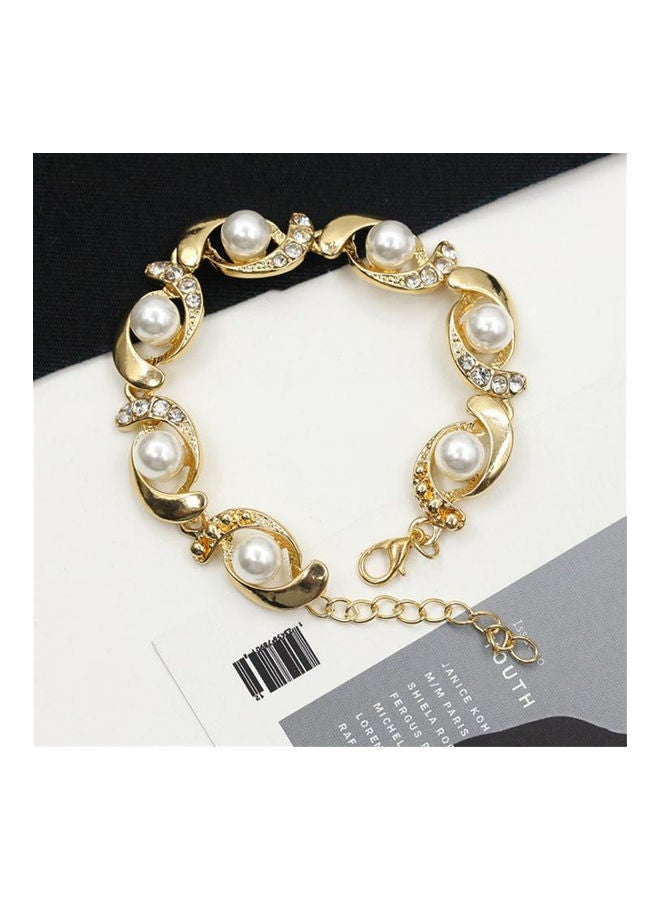 Generic - Women's Rhinestone Imitation Pearl Decor Bracelet - Image 1