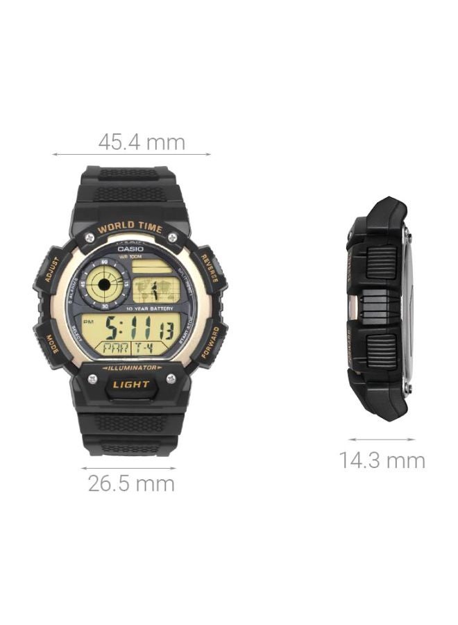 كاسيو ساعة يد رياضية رقمية طراز AE-1400WH-9AVDF - 51 مم - أسود للرجال  - Image 5