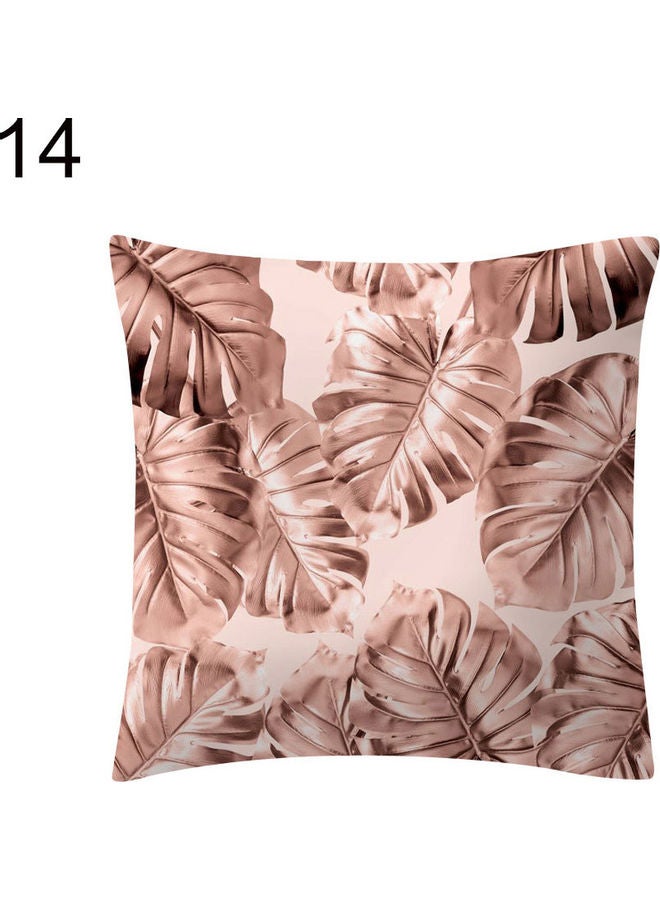 Leaves Printed Pillow Case combination Pink 14 x 11 x 2cm 