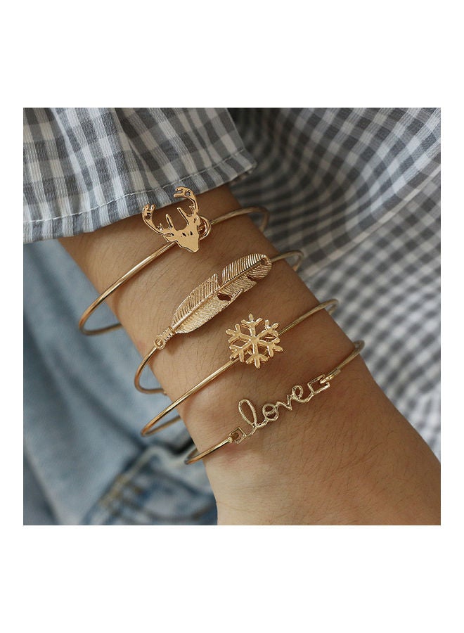 4-Piece Snowflake Deer Fashion Bracelets  - Image 1