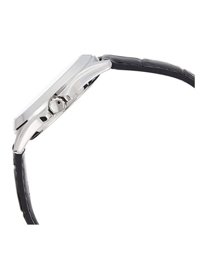 CASIO Men's Leather Analog Wrist Watch MTP-1370L-7AVDF - 40 mm - Black - Image 3