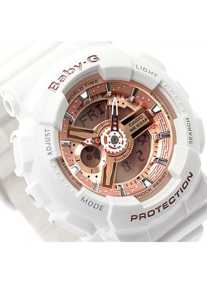 كاسيو ساعة يد بيبي-جي رقمية وبعقارب طراز BA110-7A1 - قياس 43 مم - لون أبيض للنساء - Image 5