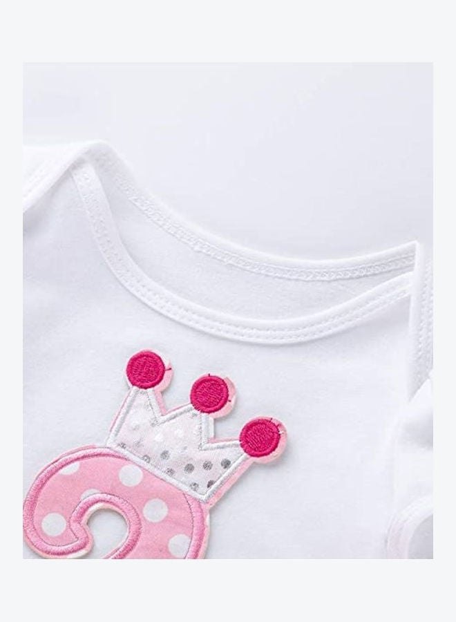 We Happy 3-Piece Happy Second Birthday Princess Dress Set Pink/White  - Image 4