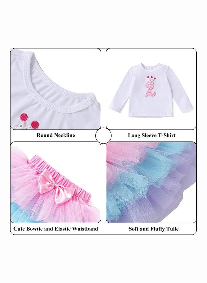 We Happy - 4-Piece Happy Second Birthday Princess Dress Set Multicolour - Image 1
