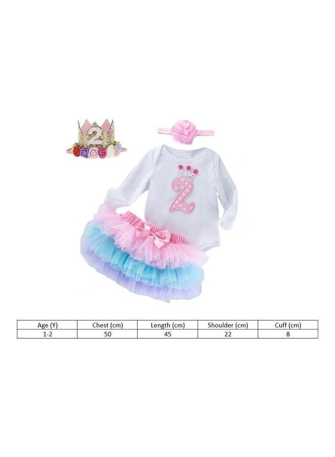 We Happy - 4-Piece Happy Second Birthday Princess Dress Set Multicolour - Image 1
