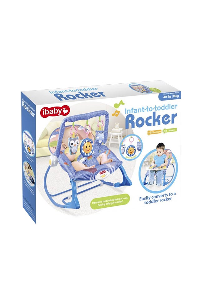 Blue Infant To Toddler I-Baby Rocker/Bouncer - Bear Design