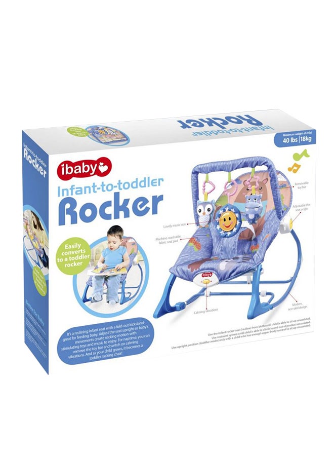 Blue Infant To Toddler I-Baby Rocker/Bouncer - Bear Design