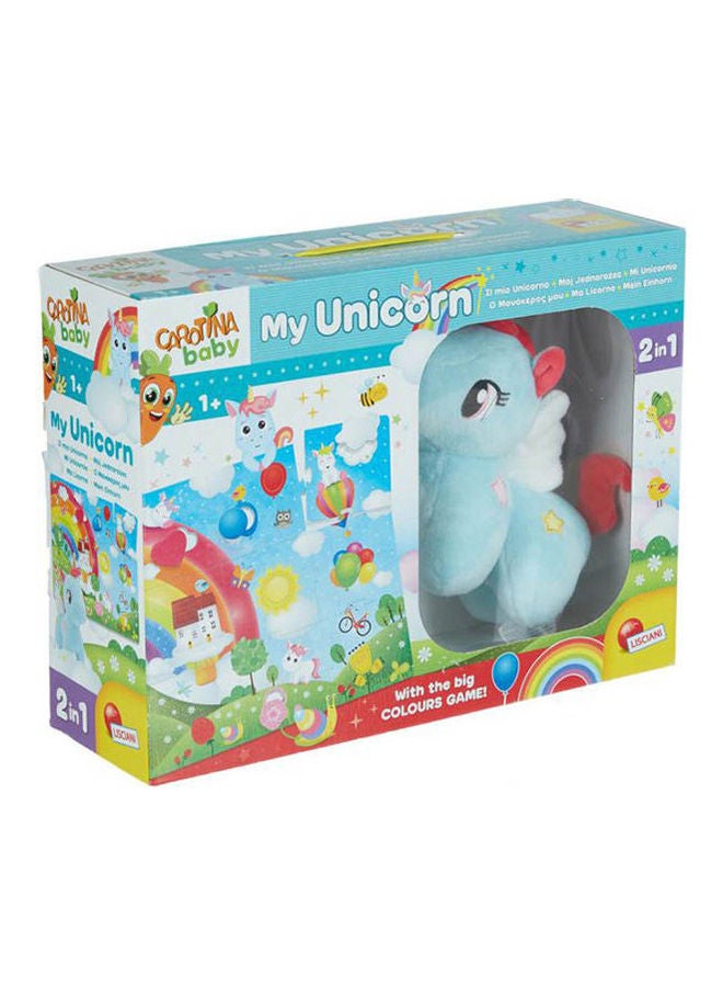 LISCIANI Carotina Baby 2 In 1 My Unicorn Plush Toy With Puzzle For Kids 38.6cm  - Image 1