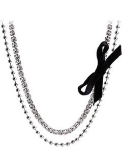 Butterfly Diamond Double Layer Titanium Steel Choker Fashion Necklace