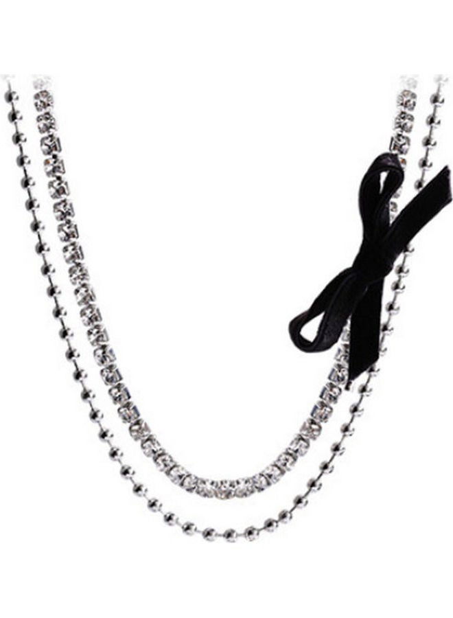 Generic - Butterfly Diamond Double Layer Titanium Steel Choker Fashion Necklace - Image 1