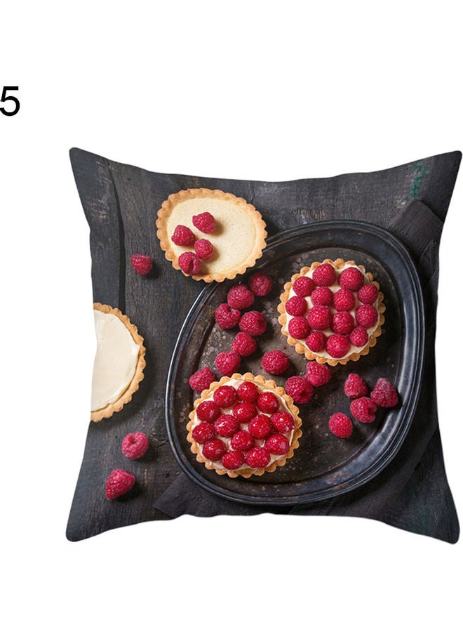 Cherry Fruits Printed Pillow Case polyester Multicolour 47 x 47 x 7cm 