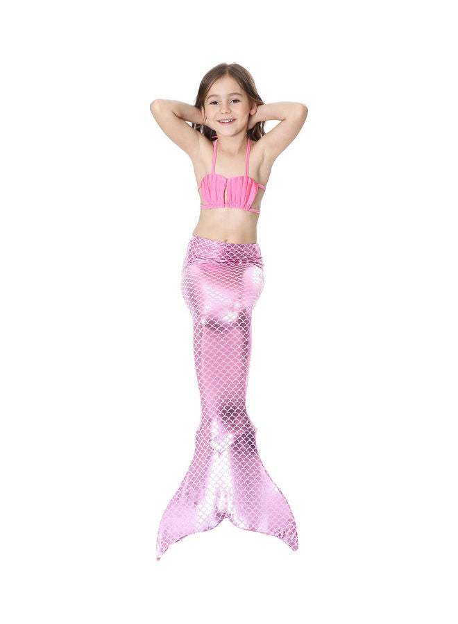 Generic 3-Piece Mermaid Swimming Suit Plus Fin Set 140cm  - Image 2