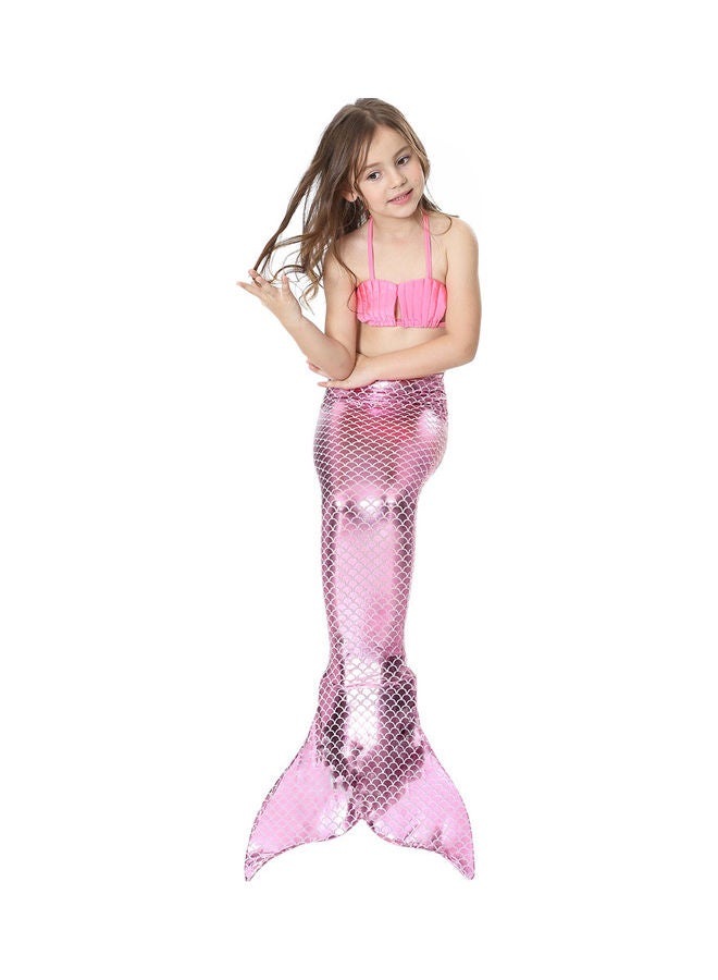 Generic 3-Piece Mermaid Swimming Suit Plus Fin Set 140cm  - Image 3