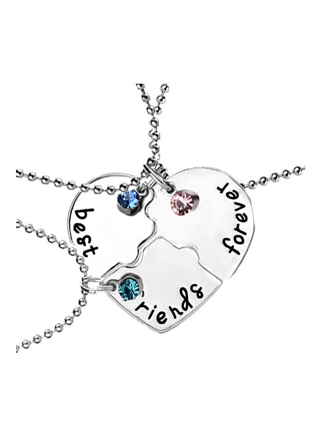 3-Piece Good Friend Peach Heart Stitching Fashion Necklace - Image 1