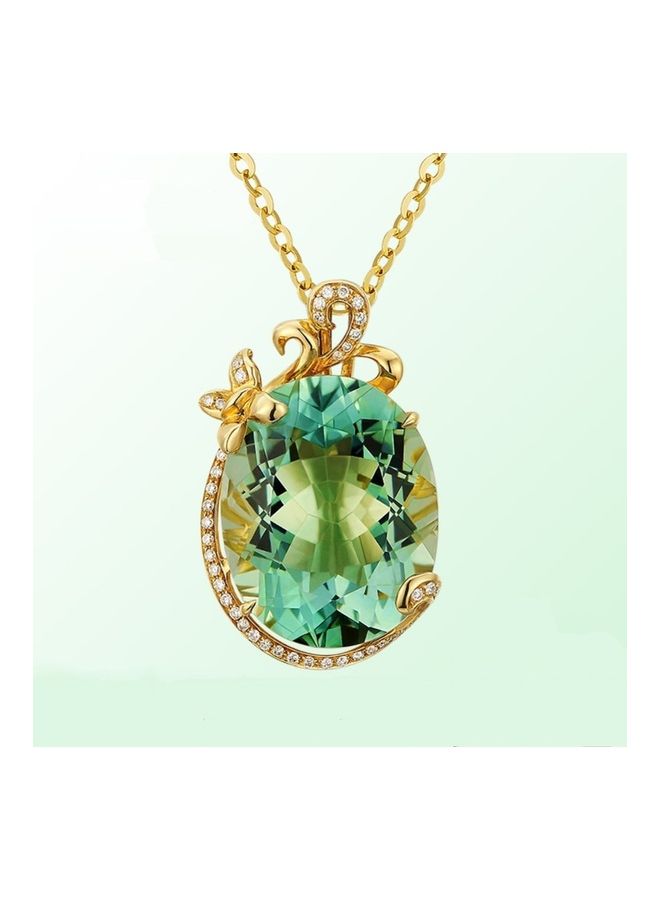 Luxury Apple Green Gem Pendant Necklace - Image 1