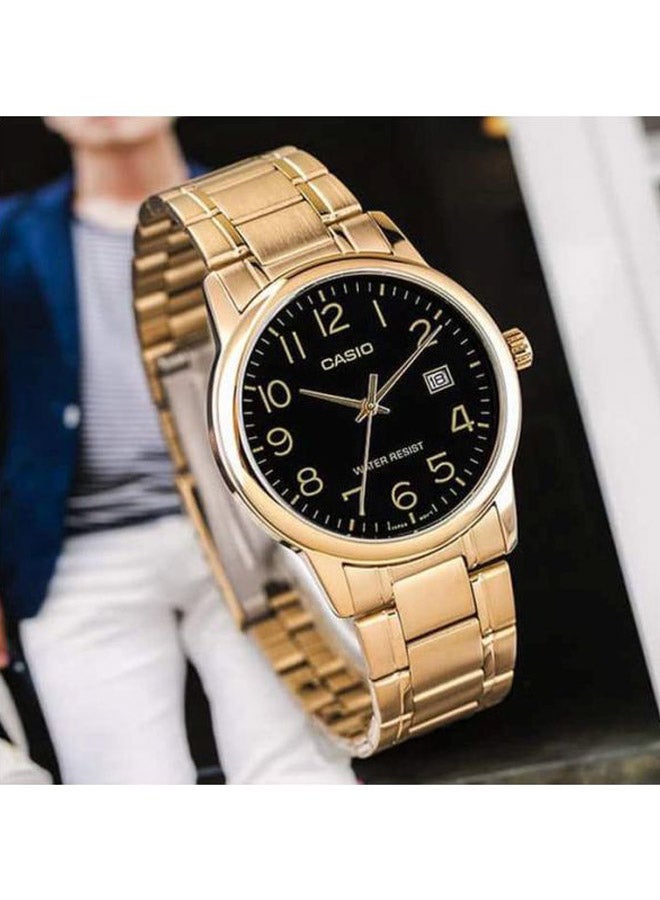 كاسيو ساعة يد رسمية بعقارب طراز MTP-V002G-1B - مقاس 25 مم - لون ذهبي للنساء - Image 4