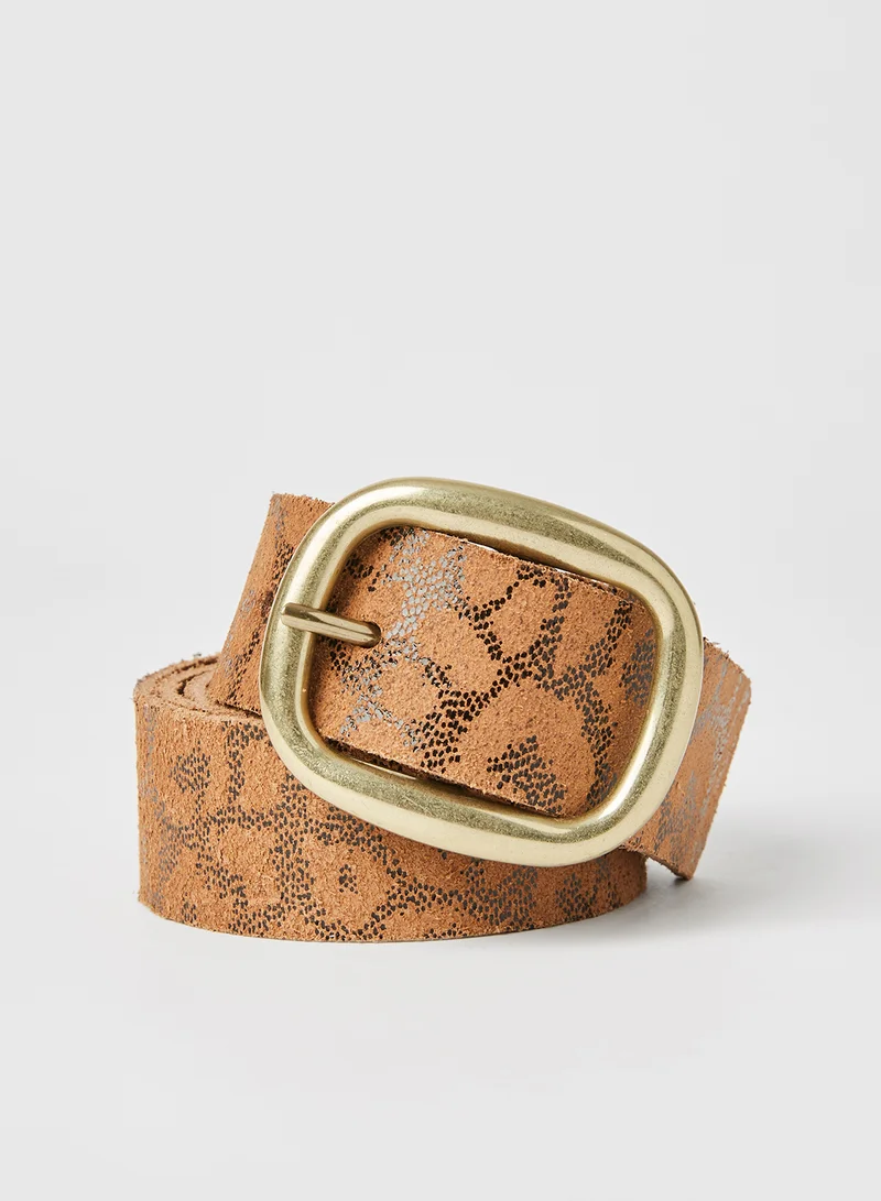 PIECES Printed Leather Belt