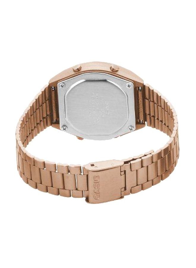 كاسيو ساعة يد رقمية بسوار من المعدن طراز B640WC-5A - قياس 38 مم - لون ذهبي وردي للنساء - Image 2