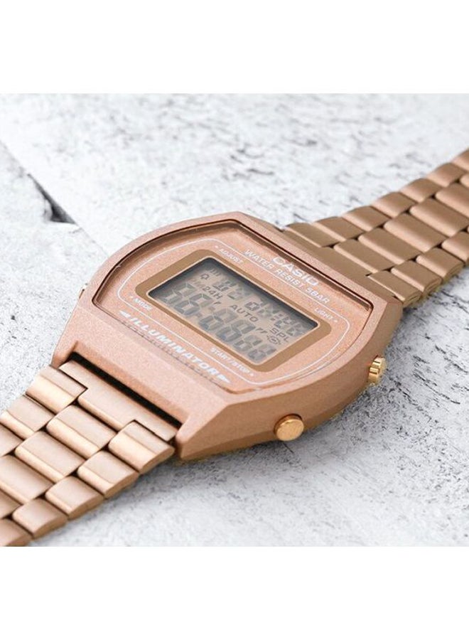 كاسيو ساعة يد رقمية بسوار من المعدن طراز B640WC-5A - قياس 38 مم - لون ذهبي وردي للنساء - Image 5
