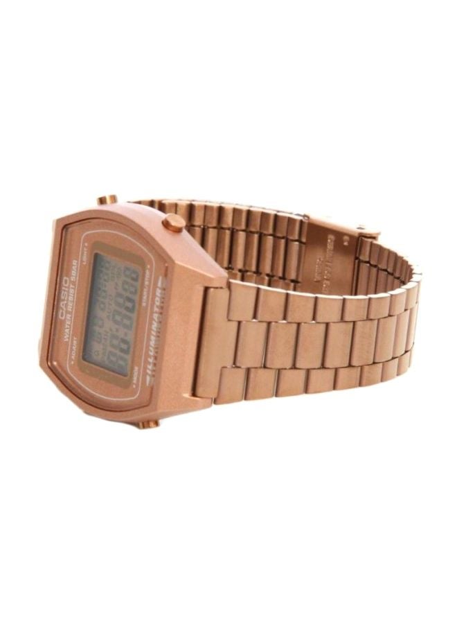 كاسيو ساعة يد رقمية بسوار من المعدن طراز B640WC-5A - قياس 38 مم - لون ذهبي وردي للنساء - Image 4