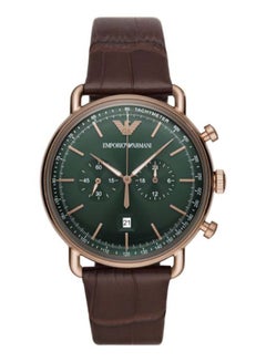 EMPORIO ARMANI Men's Aviator Water Resistance Leather Chronograph Watch AR11334  - Image 1