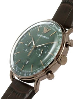 EMPORIO ARMANI Men's Aviator Water Resistance Leather Chronograph Watch AR11334  - Image 4