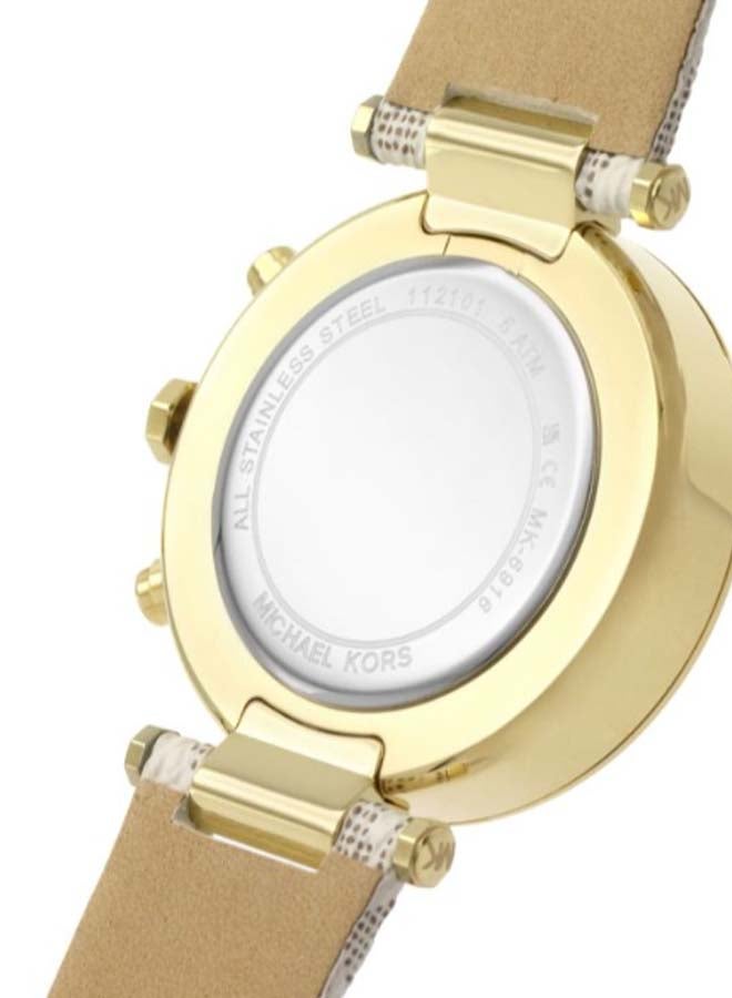 Michael Kors Women's Parker Round Shape Leather Band Chronograph Wrist Watch White - MK6916 - Image 3