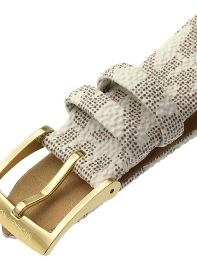 Michael Kors Women's Parker Round Shape Leather Band Chronograph Wrist Watch White - MK6916 - Image 4