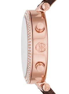Michael Kors Women's Parker Round Shape Leather Band Chronograph Wrist Watch 39 mm - Brown - MK6917  - Image 2